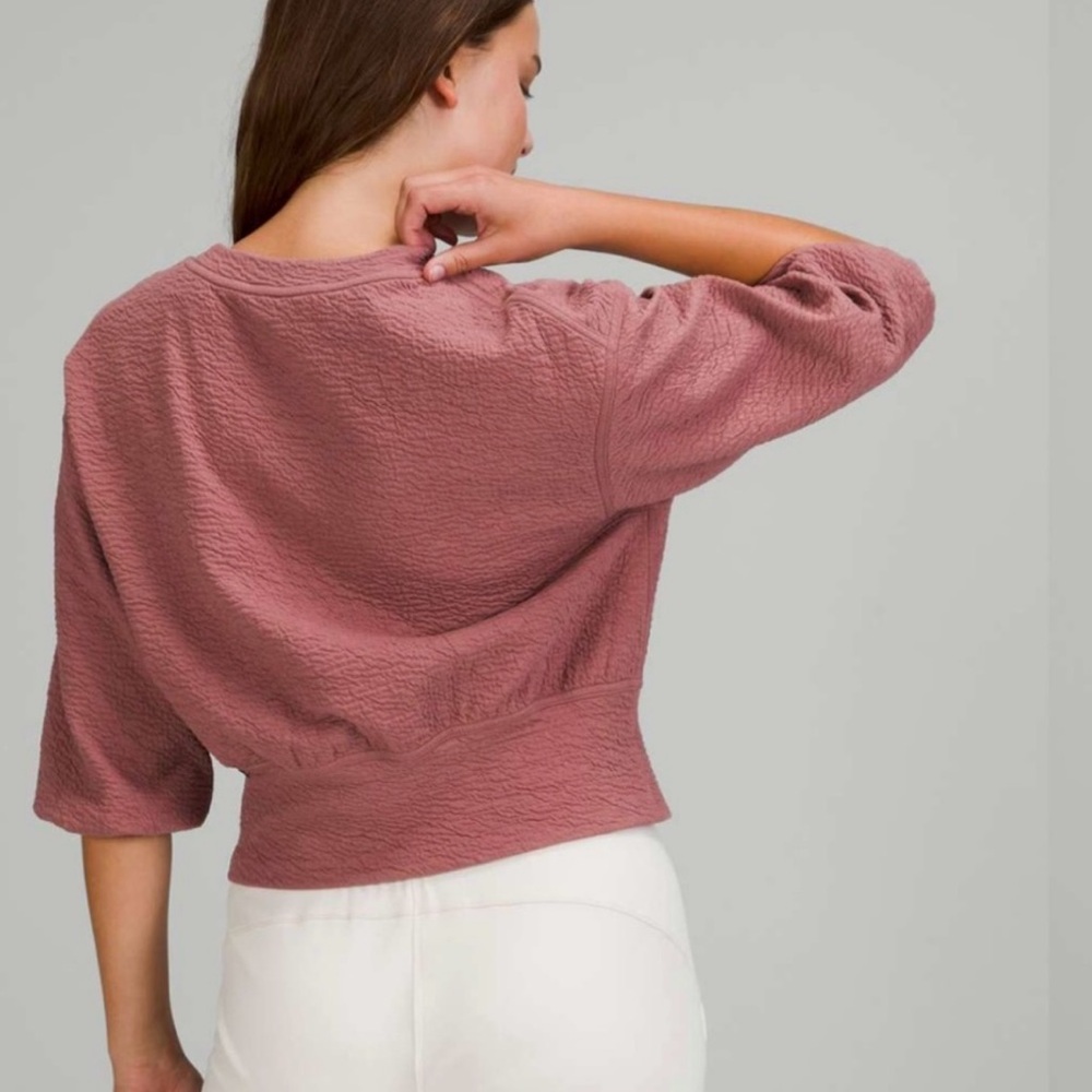 Lululemon Textured Crewneck Pullover Spiced Chai Size 6 - Picture 3 of 10